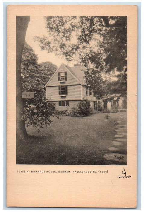 c1905 Claflin Richard House Wenham Massachusetts MA Unposted Antique Postcard