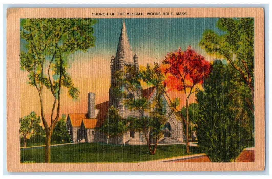 1947 Church Of The Messiah Woods Hole Massachusetts MA Posted Vintage Postcard