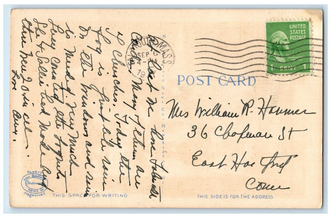 1947 Church Of The Messiah Woods Hole Massachusetts MA Posted Vintage Postcard