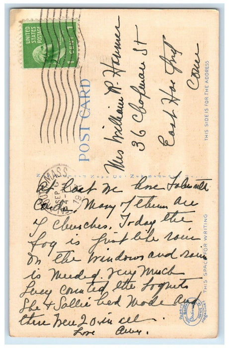 1947 Church Of The Messiah Woods Hole Massachusetts MA Posted Vintage Postcard