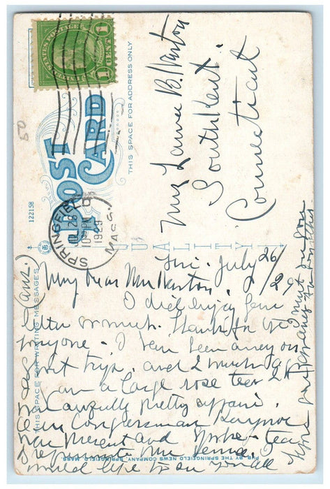 1929 Springfield County Club View West Springfield Massachusetts MA Postcard