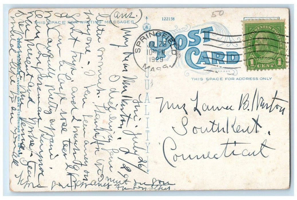 1929 Springfield County Club View West Springfield Massachusetts MA Postcard
