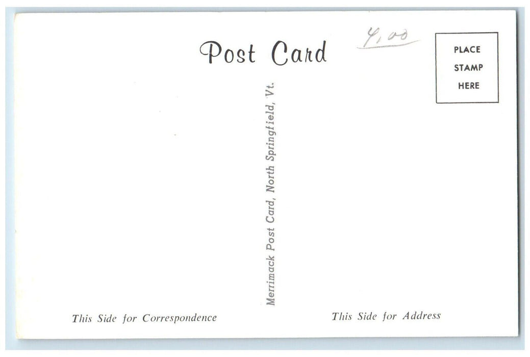View Of U.S. Post Office Williamsburg Massachusetts MA Unposted Vintage Postcard