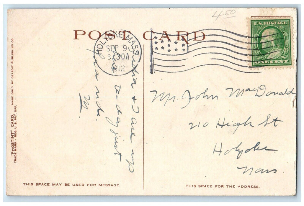 0919 The By-Pass MT. TOM Railway Rowland Thomas Trolley Holyoke MA Postcard