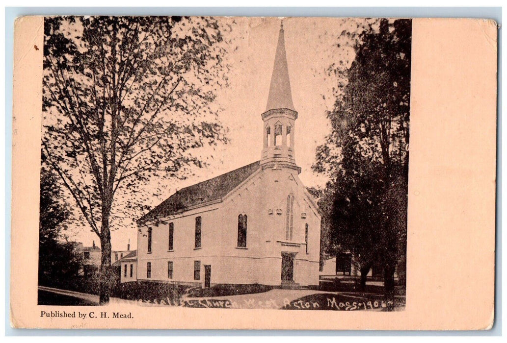 1908 Universalist Church West Acton Massachusetts MA Posted Antique Postcard