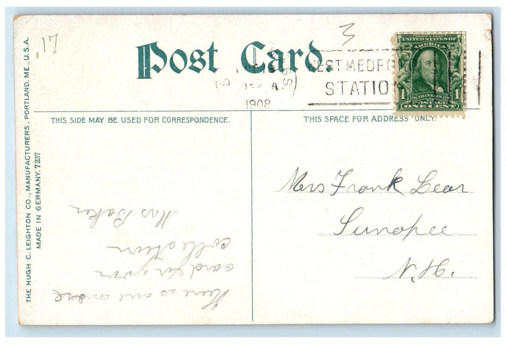 c1910's Congregational Church West Medford Massachusetts MA Antique Postcard