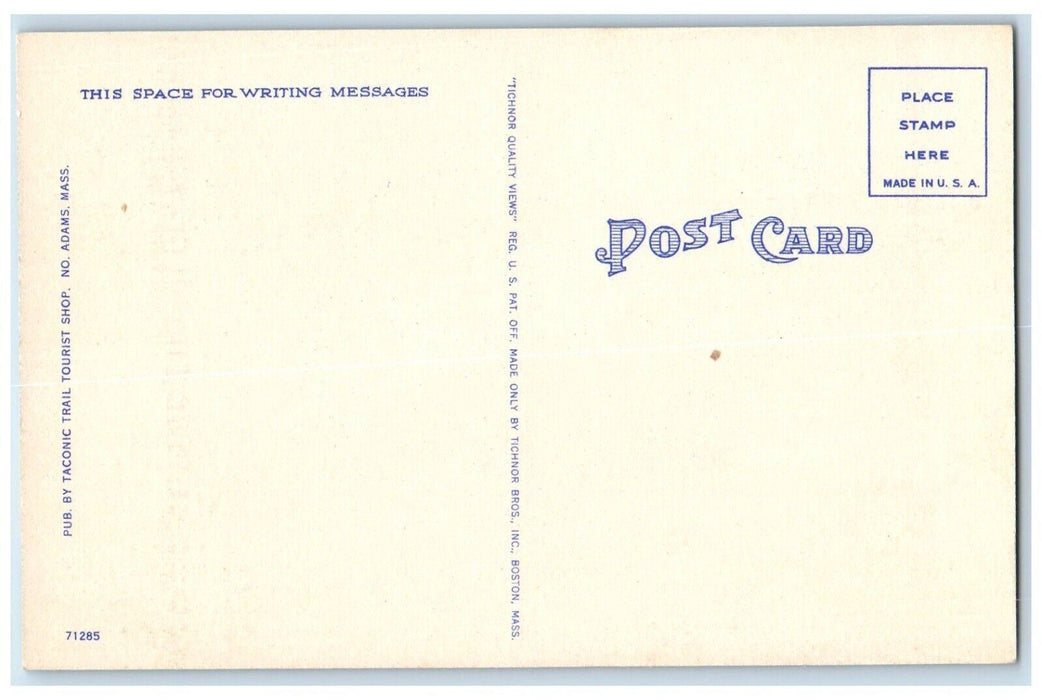 Taconic trail Tourist Shop, Top Of Taconic Trail Map Massachusetts MA Postcard