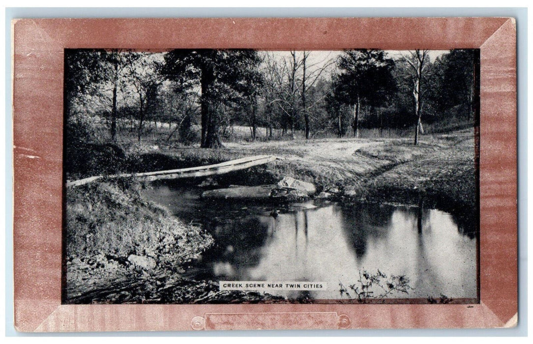 1909 Creek Scene Near Twin Cities Minneapolis Minnesota MN Antique Postcard