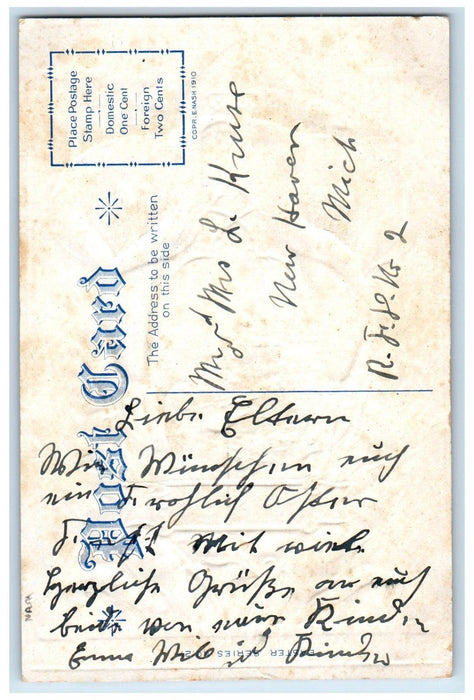c1910's Easter Holy Cross Flowers Church Embossed Nash Posted Antique Postcard