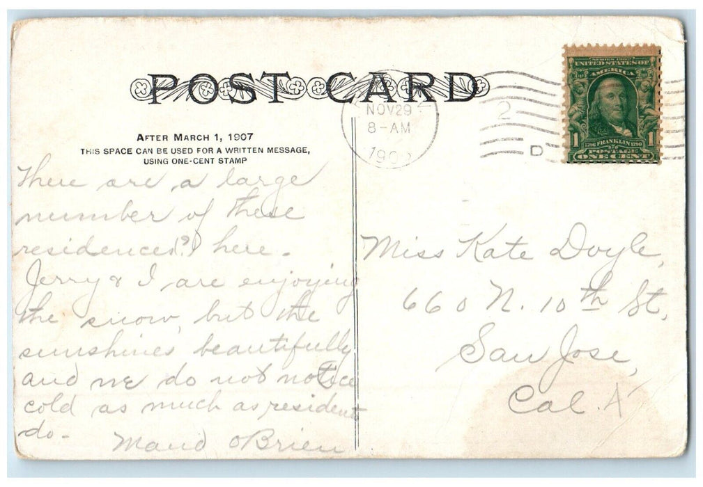 1908 Old Indian Men Squaws Live Wicki-Up Civilized Build Houses Vintage Postcard
