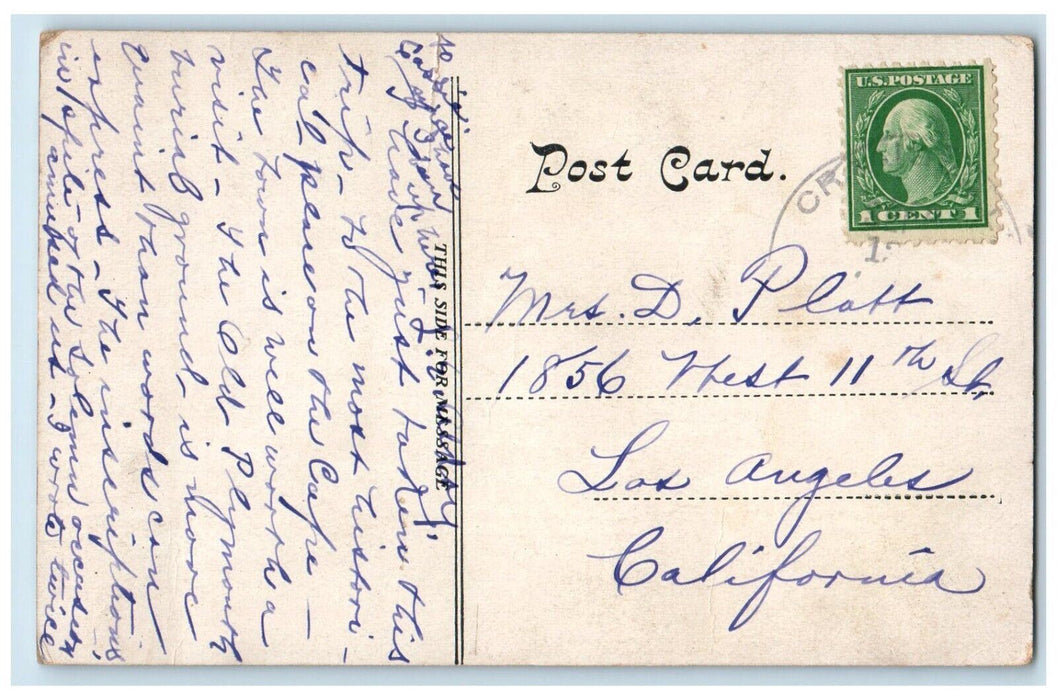 1910 Copy Painting Landing Pilgrims Hall Plymouth Massachusetts Vintage Postcard