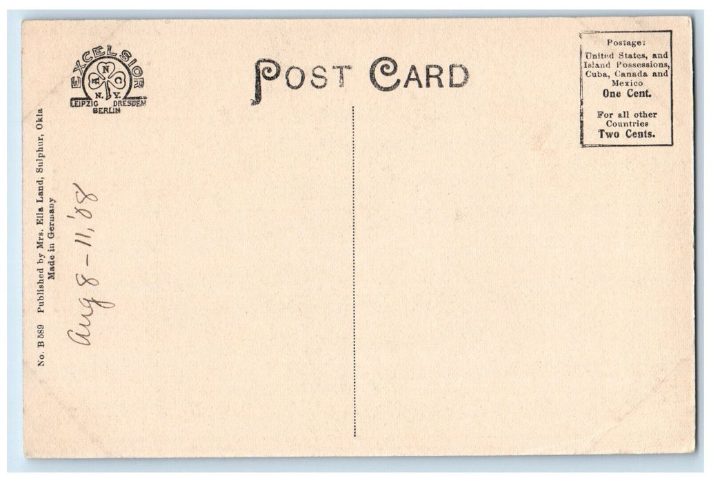 Scenic View Of Lake Placid Water Stream Sulphur Oklahoma OK Antique Postcard