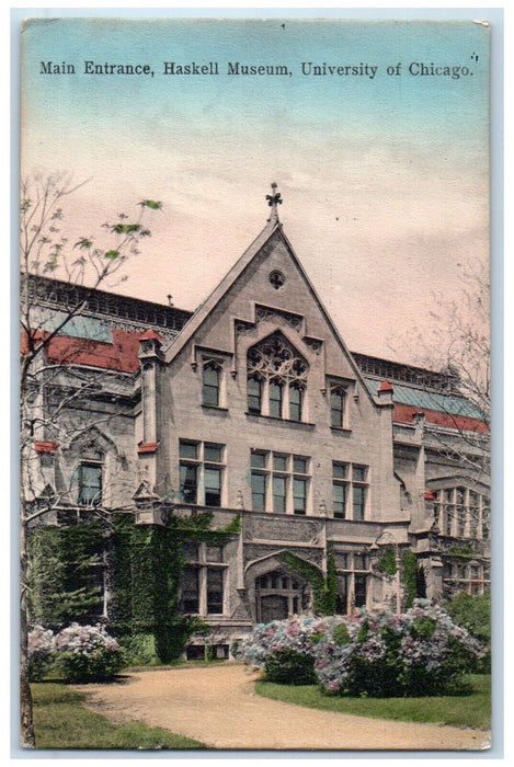 1908 Main Entrance Haskell Museum University Of Chicago Illinois IL Postcard