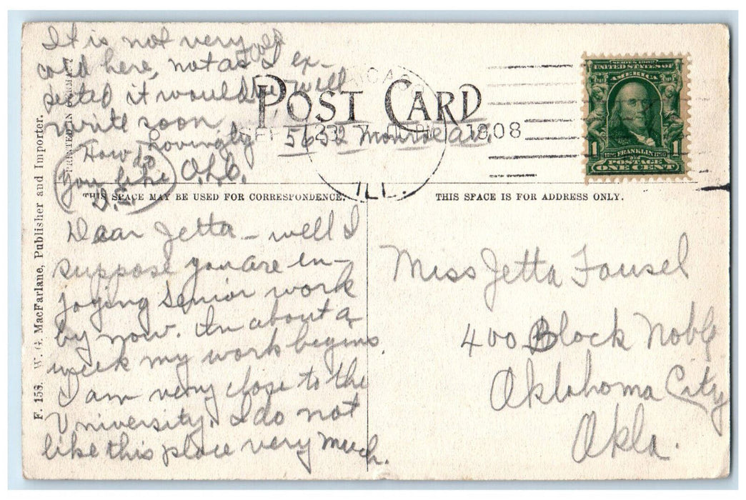 1908 Main Entrance Haskell Museum University Of Chicago Illinois IL Postcard
