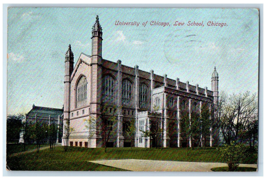 1908 View Of University Of Chicago Law School Illinois IL Antique Postcard