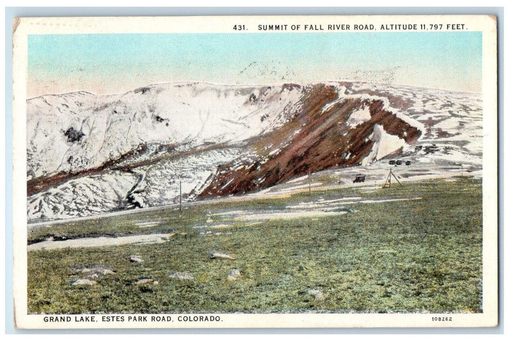 1931 Summit Of Fall River Road Grand Lake Estes Park RoadColorado CO Postcard