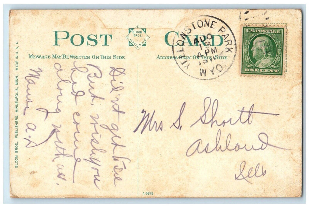 1911 Mammoth Paint Pots Mud Yellowstone National Park Wyoming Vintage Postcard