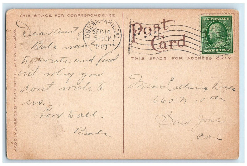 1909 Mission Nuestra Senora De Los Angeles Ocean Park California CA Postcard