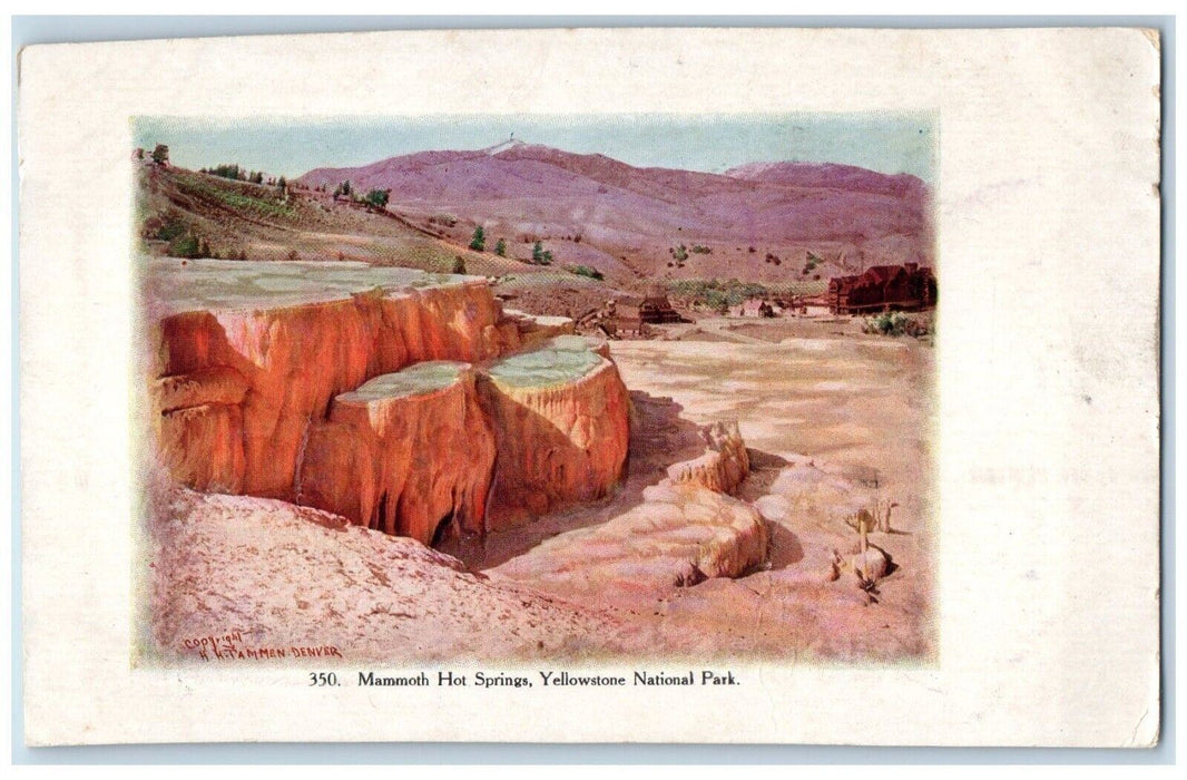 c1905 Mammoth Hot Springs Yellowstone National Park Wyoming WY Vintage Postcard