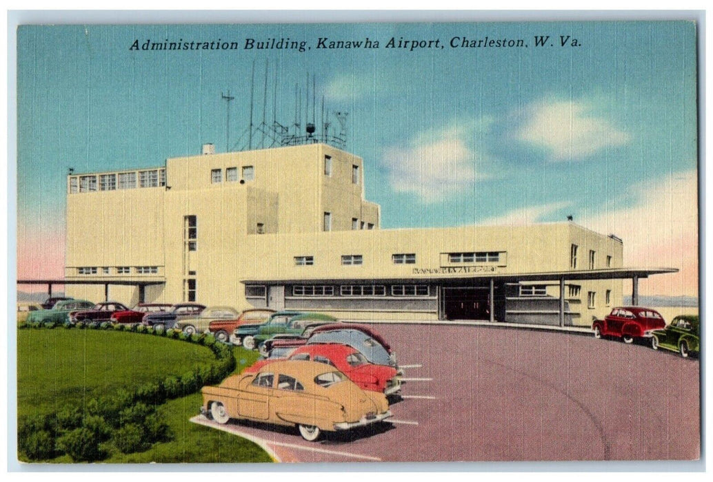 c1940 Administration Building Kanawha Airport Charleston West Virginia Postcard