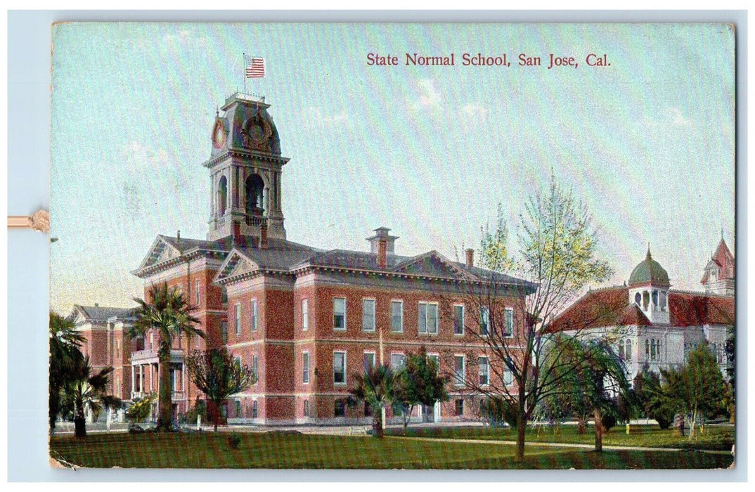 State Normal School Exterior Scene San Jose California CA Antique Postcard
