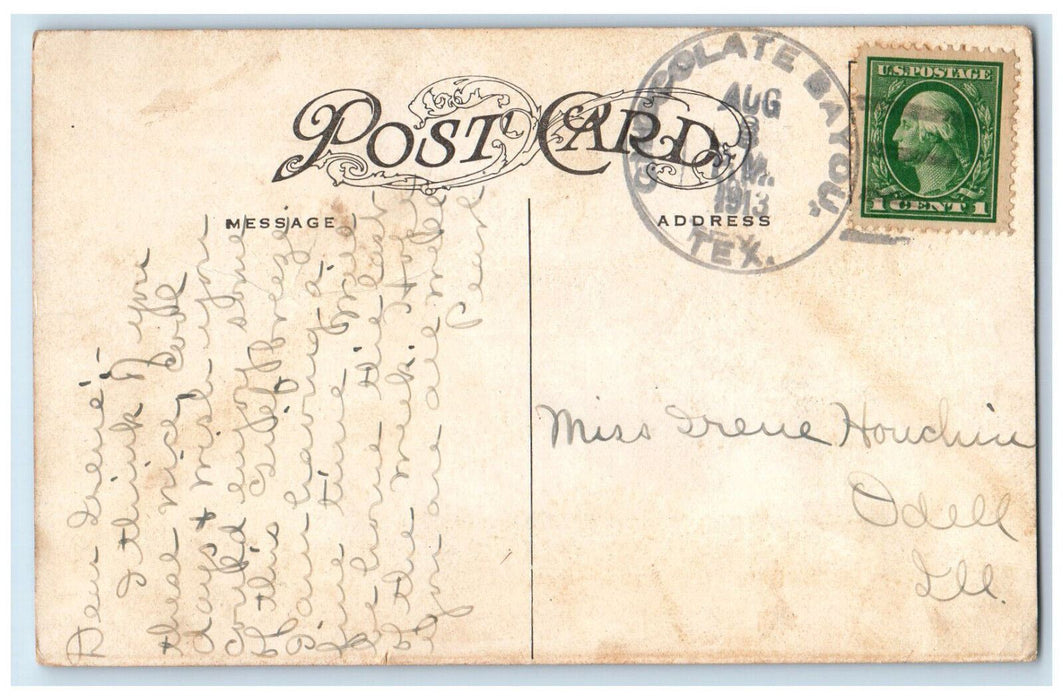 1913 Main Street North From Bell Avenue Tree-lined Houston Texas TX Postcard