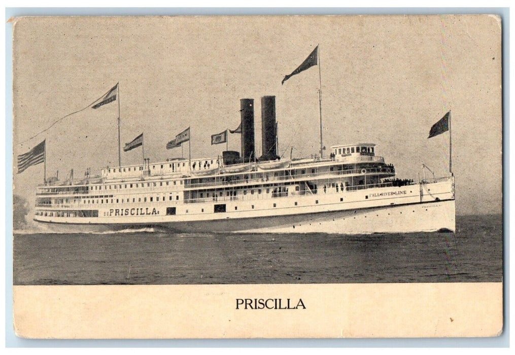 1910 Priscilla Steamer Cruise Fall River Line Newport Rhode Island RI Postcard
