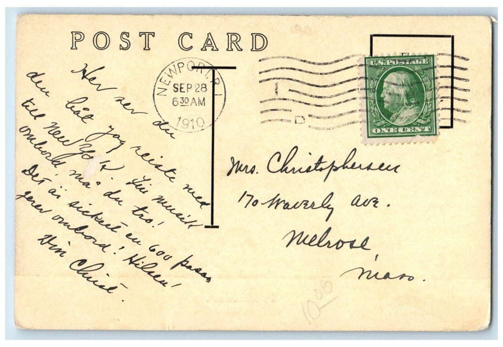 1910 Priscilla Steamer Cruise Fall River Line Newport Rhode Island RI Postcard
