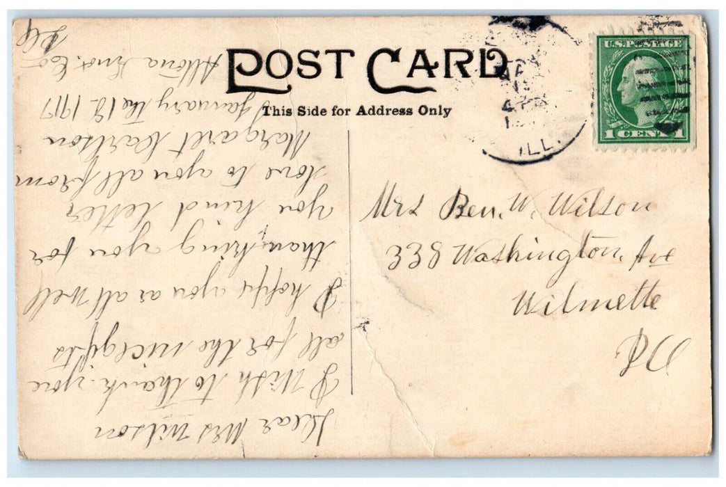 Township High School Building Front View Altona Illinois IL Antique Postcard