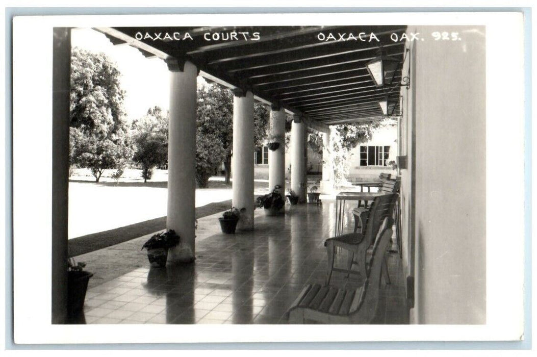 c1950's Hotel Courts Exterior View Oaxaca de Juarez Mexico RPPC Photo Postcard