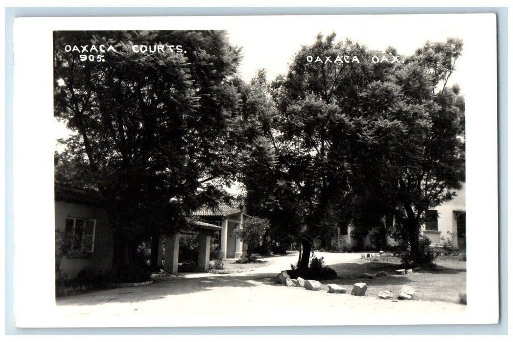 c1950's Exterior Hotel Courts View Oaxaca de Juarez Mexico RPPC Photo Postcard