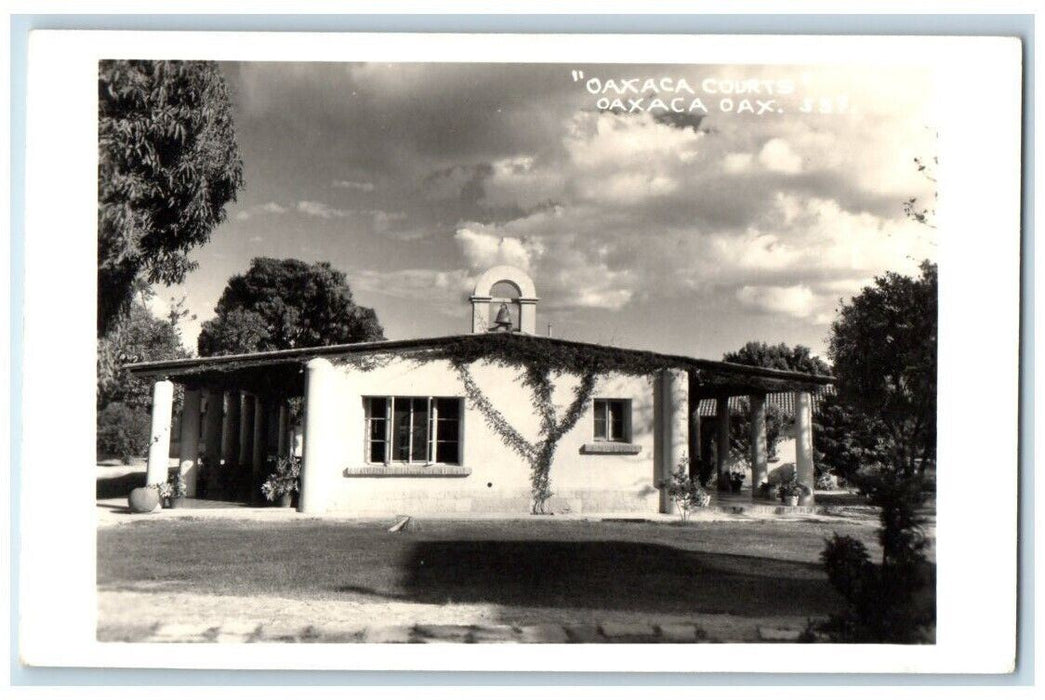 c1950's Hotel Courts Bell View Oaxaca de Juarez Mexico RPPC Photo Postcard