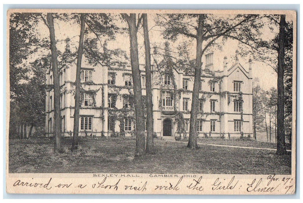 Bexley Hall Building Exterior Trees Garden Scene Gambier Ohio OH Postcard