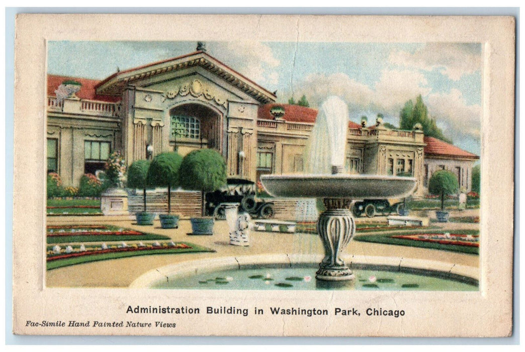 1922 Administration Building In Washington Park Chicago Illinois IL Postcard