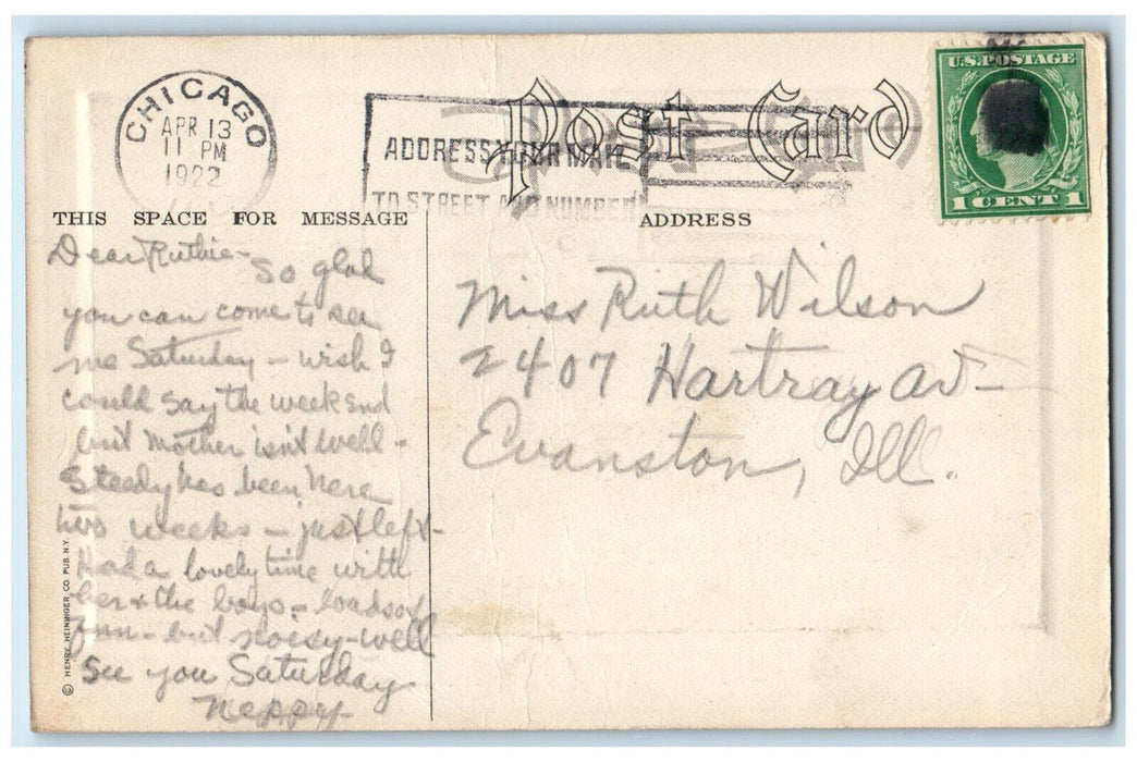 1922 Administration Building In Washington Park Chicago Illinois IL Postcard