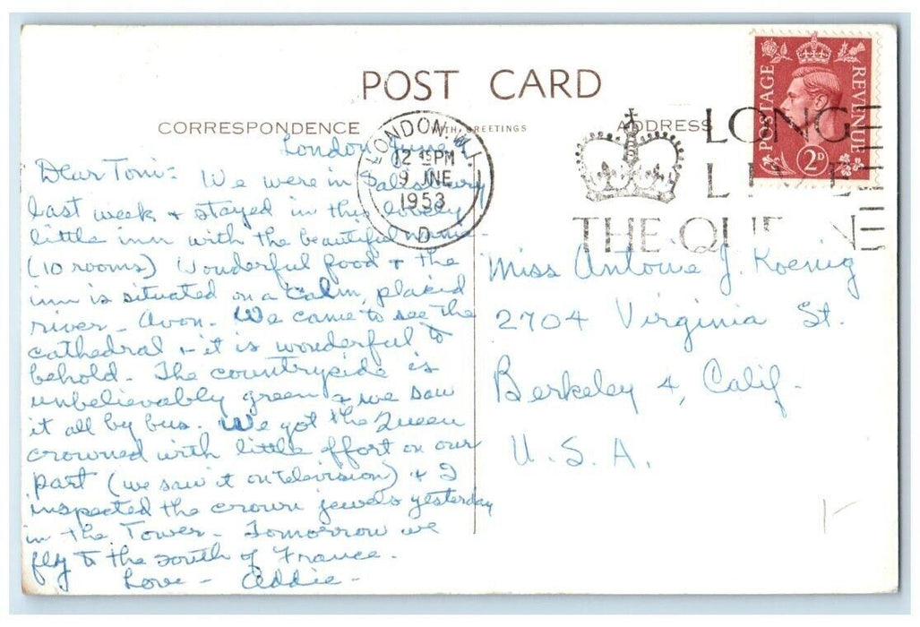 1953 The Rose & Crown Usher East Harnham Salisbury England RPPC Photo Postcard