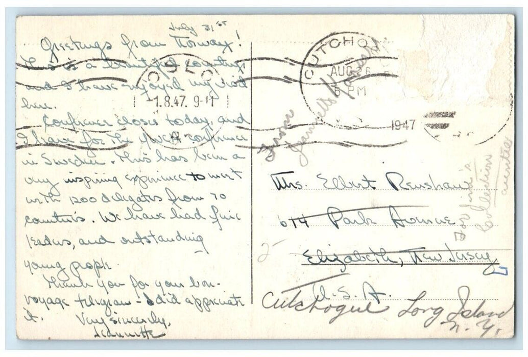 1947 Frognerseteren & Gulsvikstuen Cafe Oslo Norway RPPC Photo Posted Postcard