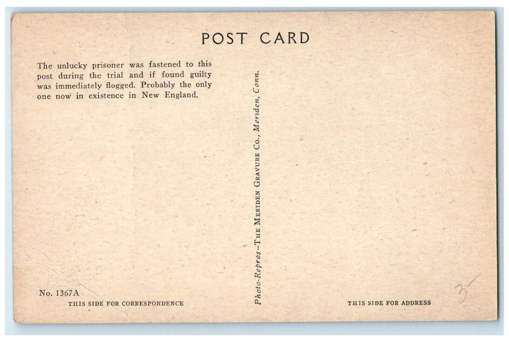 The Whipping Post From The Old Colonial Jail Amherst New Hampshire NH  Postcard