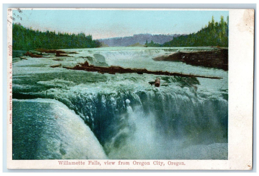 1908 Scenic View Of Willamette Falls View From Oregon City Oregon OR Postcard