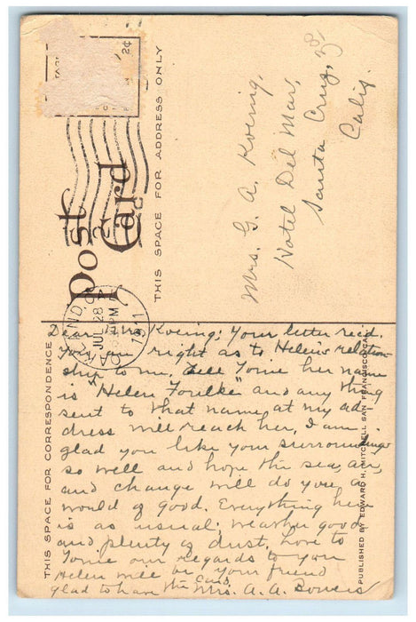 1911 The Oaks University Of California Berkeley Oakland CA Antique Postcard