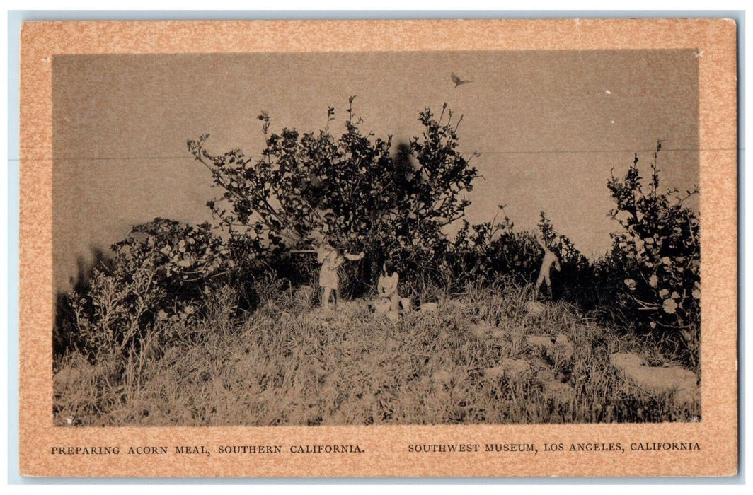 Preparing Acorn Meal Indians Of Southern California Los Angeles CA Postcard