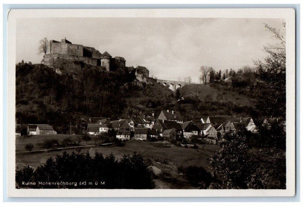 c1950's Castle Hohenrechberg Ruins Schwäbisch Gmünd Germany Photo Postcard