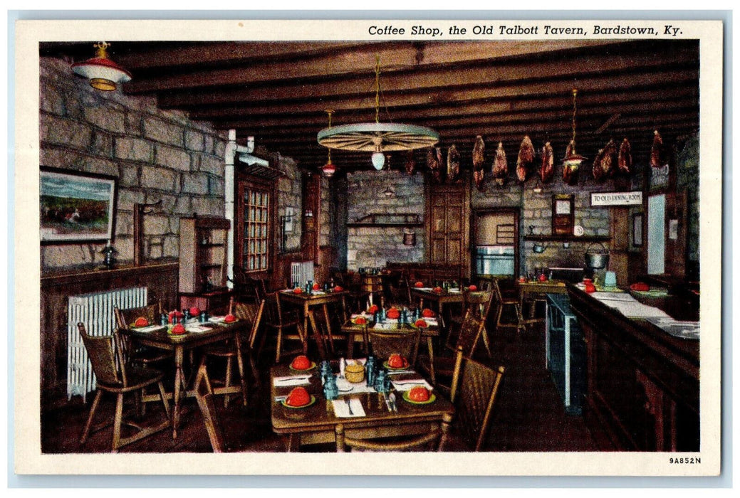 Coffee Shop The Old Talbott Tavern Interior View Bardstown Kentucky KY Postcard