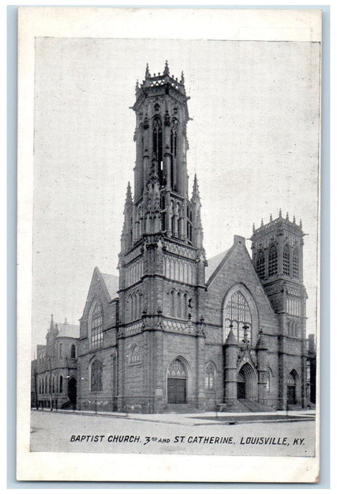 View Of Baptist Church 3rd And St. Catherine Louisville Kentucky KY Postcard