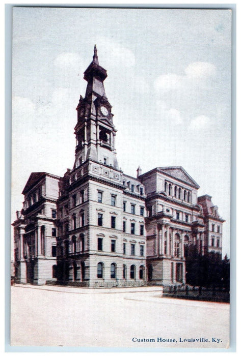 Custom House Exterior Scene Louisville Kentucky KY Antique Unposted Postcard