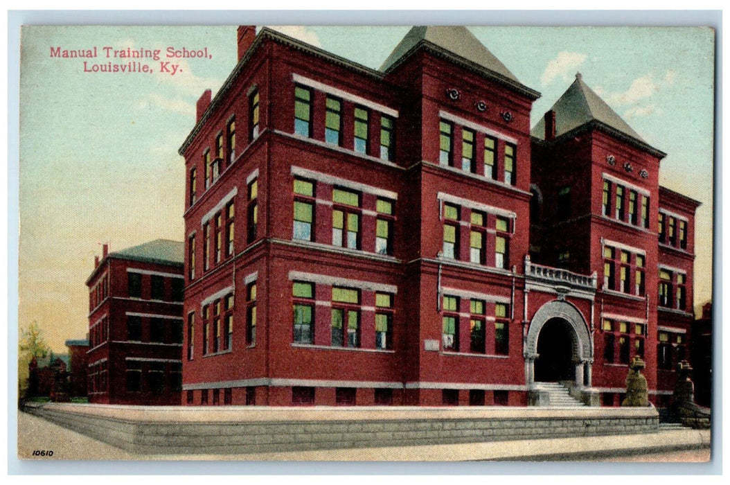 Manual Training School Building Exterior Scene Louisville Kentucky KY Postcard