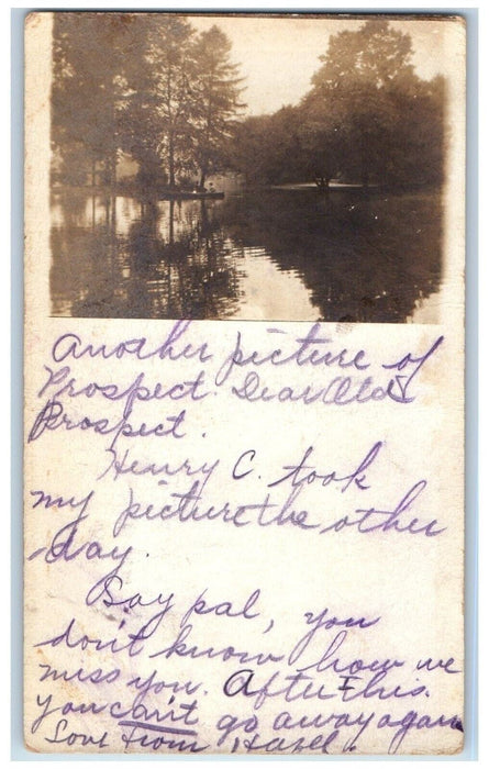 c1900 Candid Prospect Park Lake Boat Jamaica Long Island NY RPPC Photo Postcard