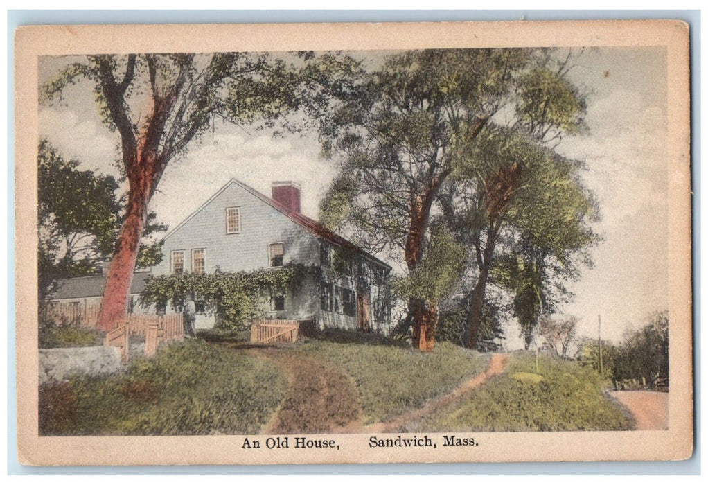 c1940's An Old House Sandwich Massachusetts MA Unposted S.E. Silsby Postcard