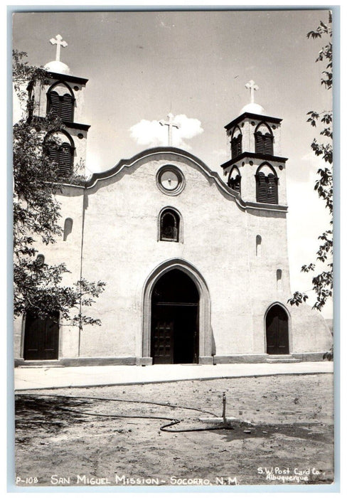 c1950's San Miguel Mission Socorro New Mexico NM RPPC Unposted Photo Postcard