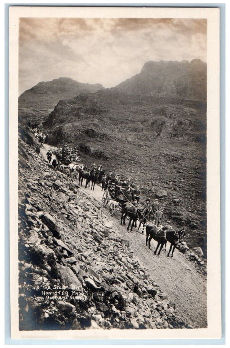 c1910's Honister Pass Horse Wagon Mule Team Keswick England RPPC Photo Postcard